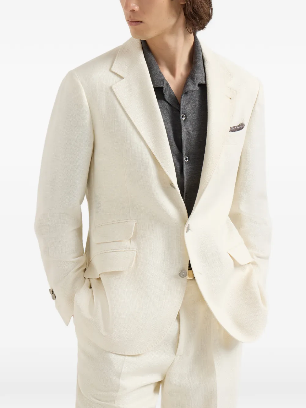 Brunello Cucinelli 싱글 브레스티드 블레이저 | 블레이저