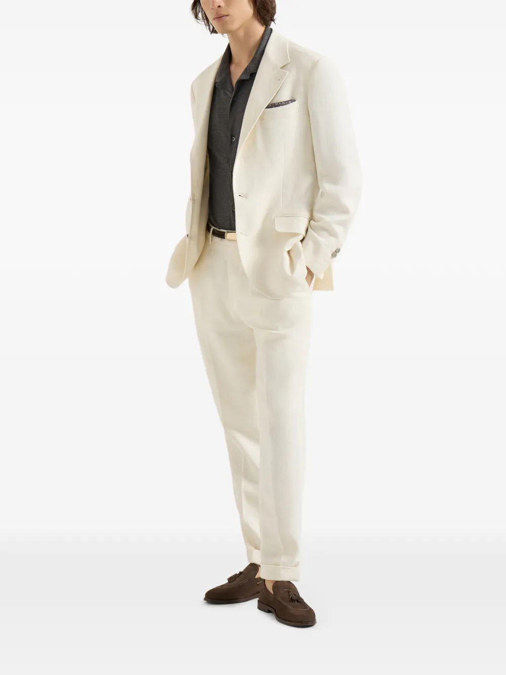  Brunello Cucinelli Single-breasted Blazer - Neutrals 