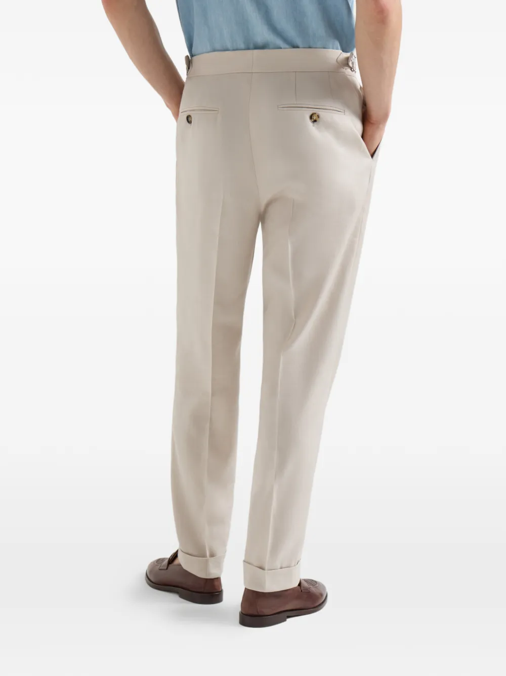 Brunello Cucinelli Broek met dubbele plooi Beige