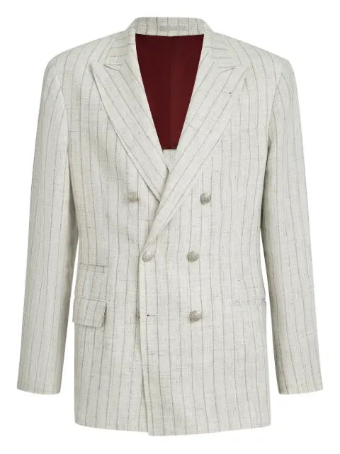 Brunello Cucinelli stripe metal-button blazer