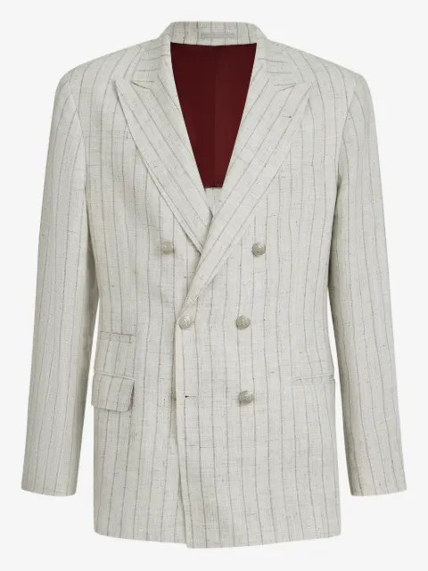 Brunello Cucinelli stripe metal-button blazer
