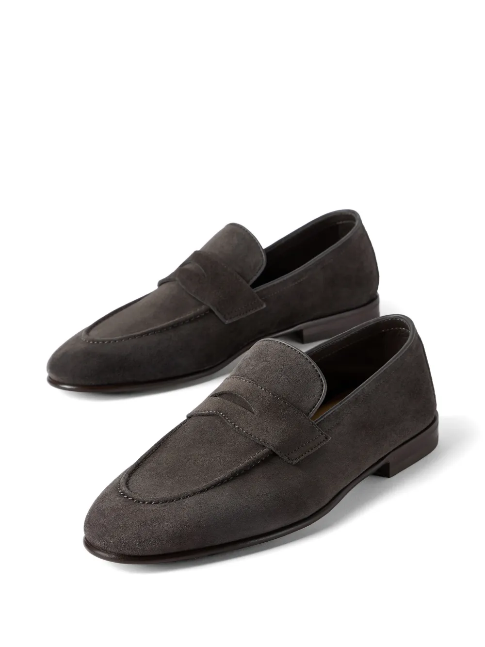 Brunello Cucinelli Suède penny loafers Bruin