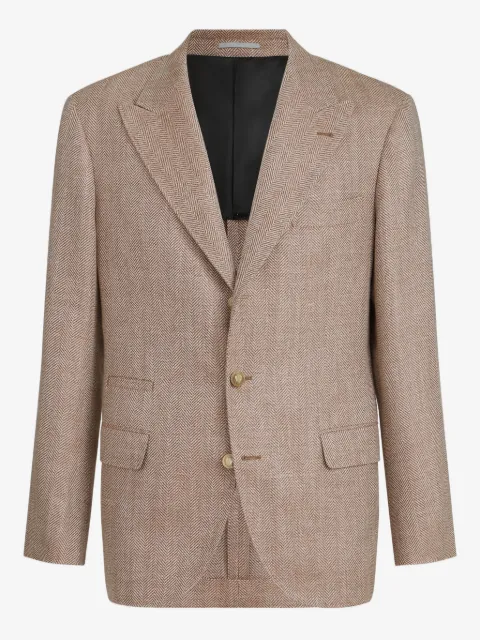 Brunello Cucinelli chevron peaked-lapels blazer