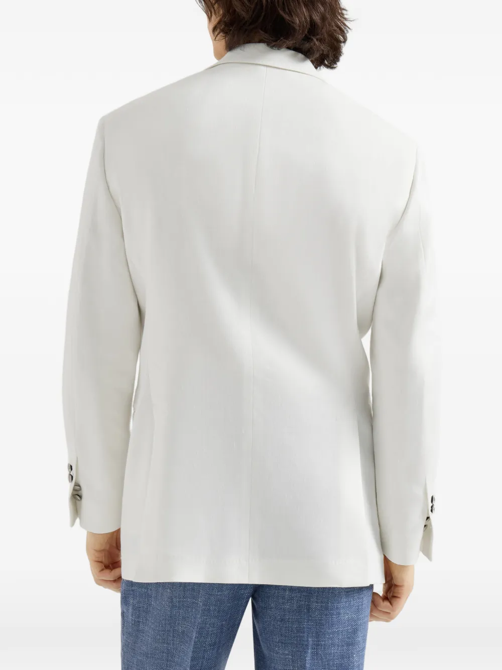 Brunello Cucinelli Blazer met enkele rij knopen Wit