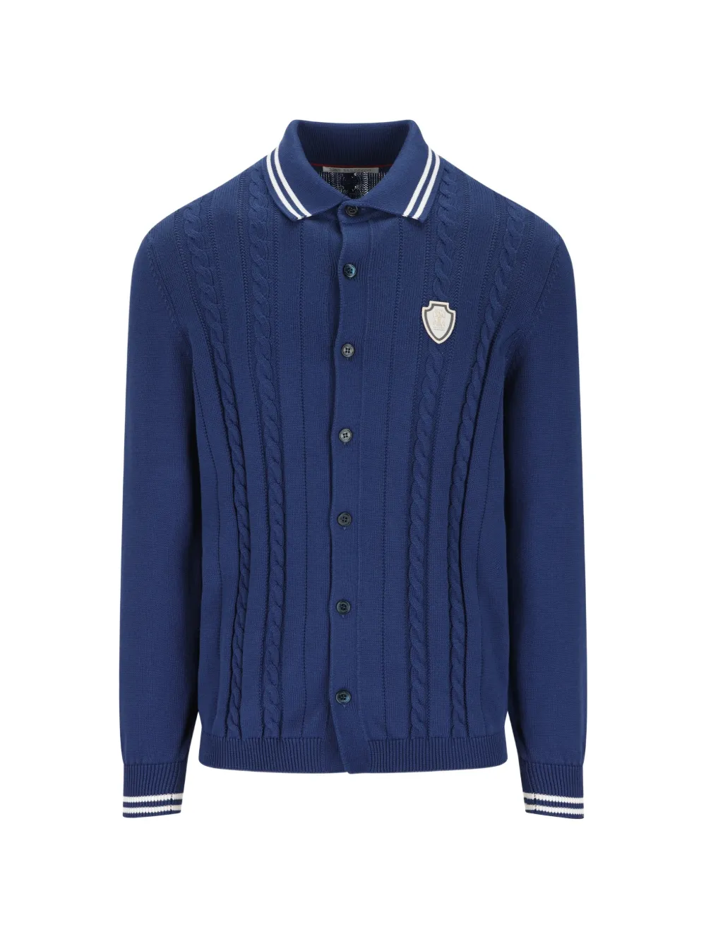 Brunello Cucinelli cable-knit buttoned cardigan - Blu