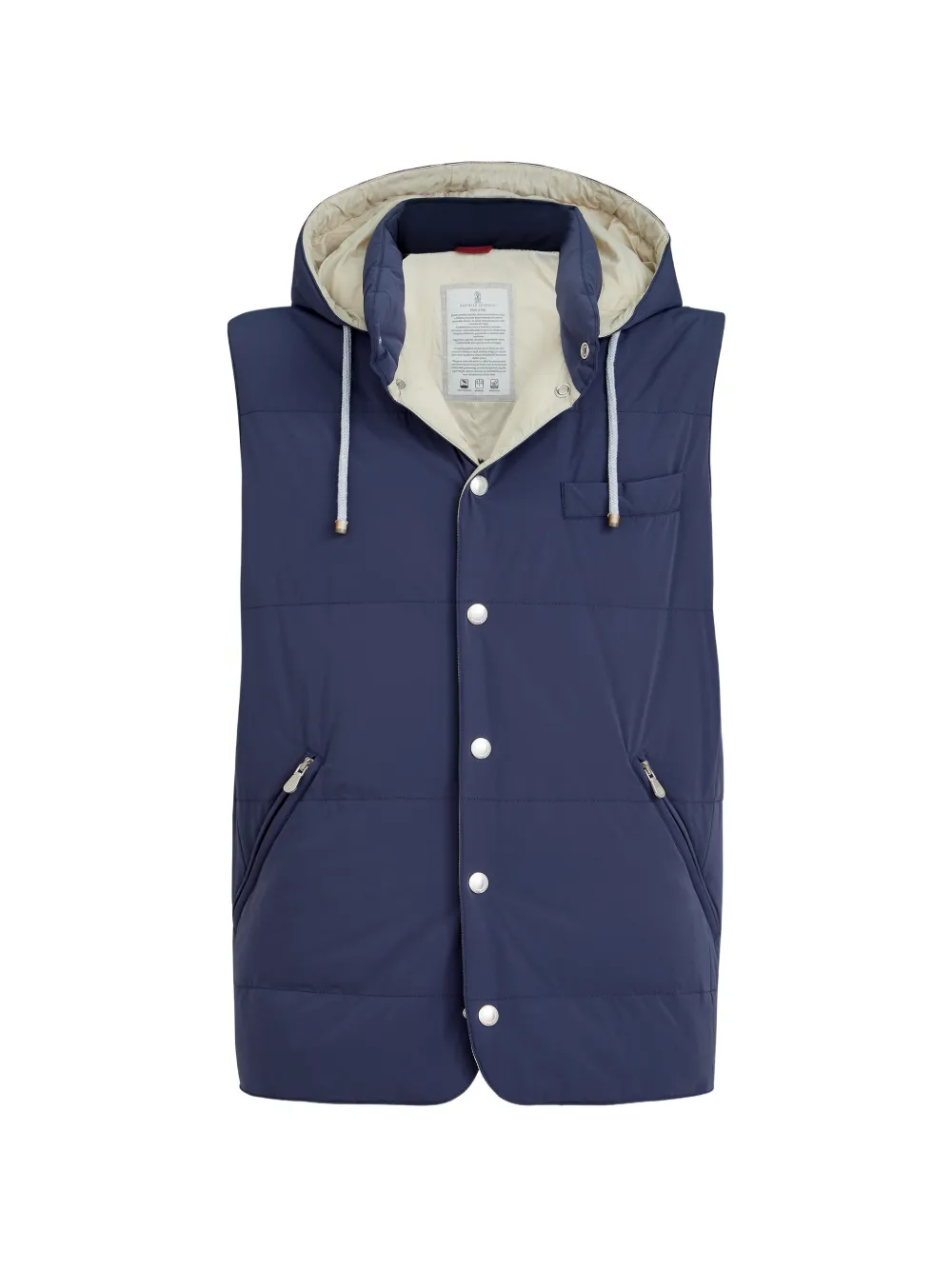 Brunello Cucinelli detachable-hood gilet - Blu