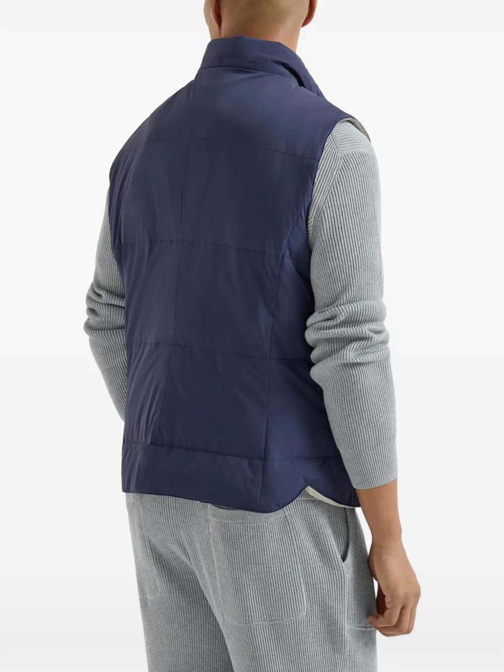 Brunello Cucinelli Gilet met afneembare capuchon Blauw