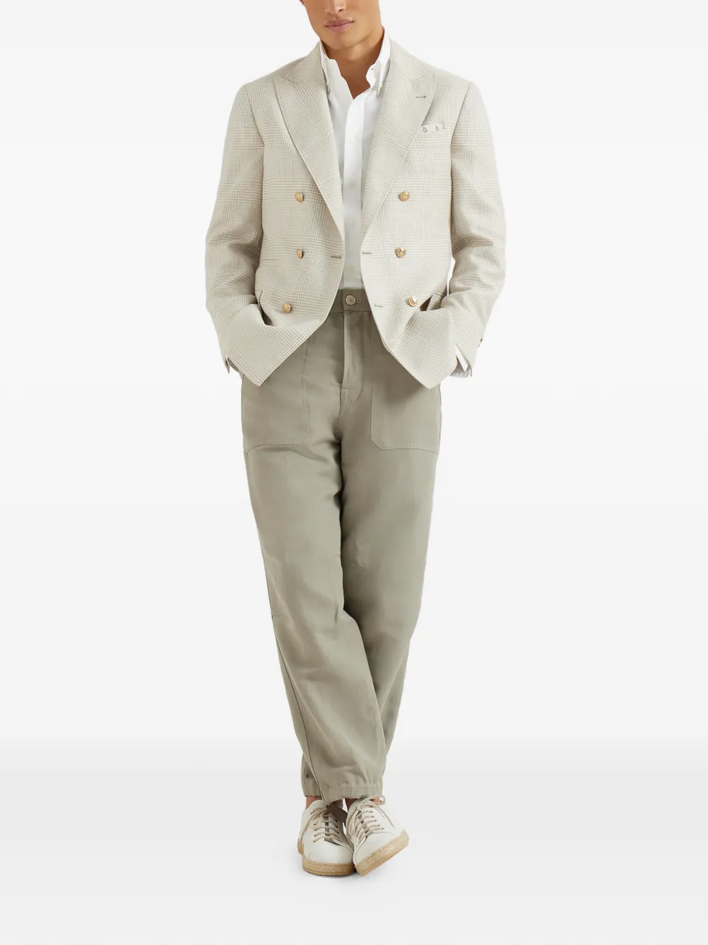 Brunello Cucinelli prince of wales-pattern double-breasted blazer | Blazers | Image 2