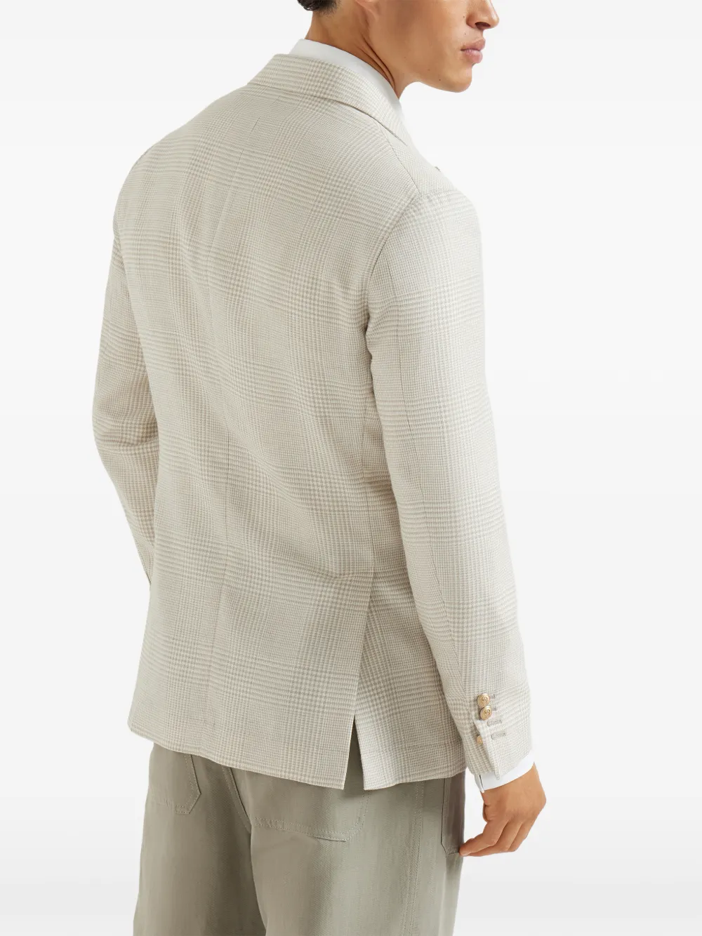 Prince Of Wales-Pattern Double-Breasted Blazer
