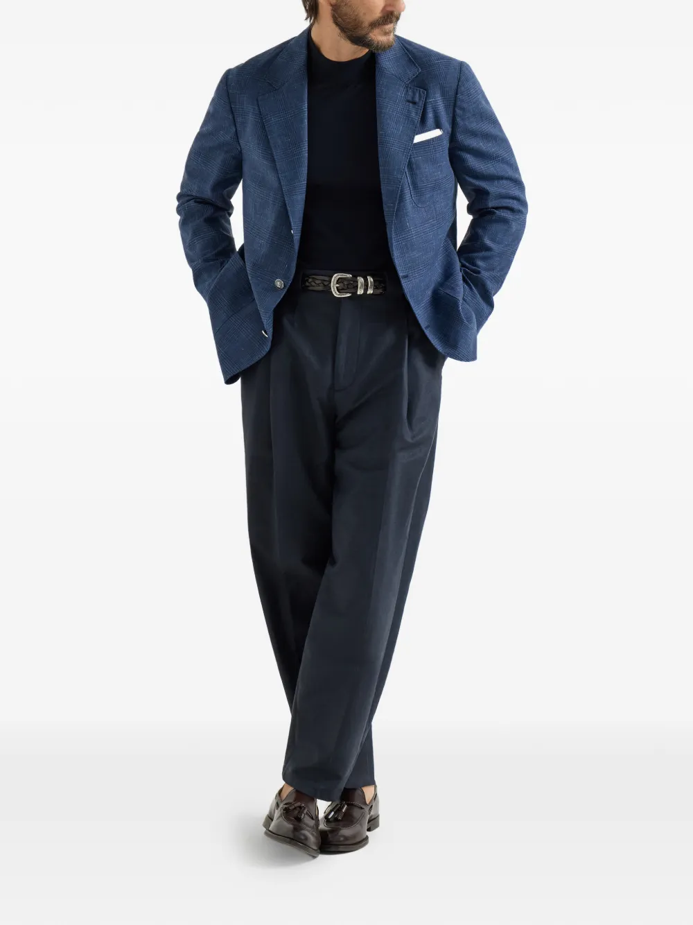 Brunello Cucinelli Prince of Wales patch-pocket blazer | Blazers | Image 2