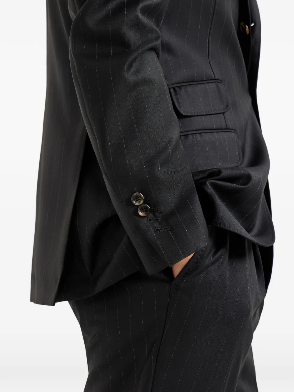 Brunello Cucinelli Gestreepte blazer Zwart