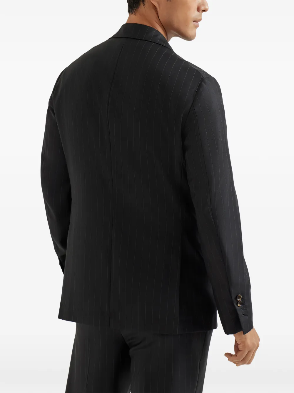 Brunello Cucinelli Gestreepte blazer Zwart
