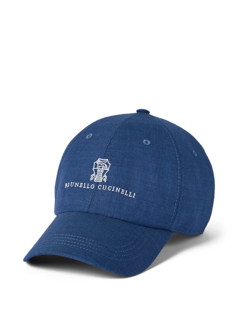 Brunello Cucinelli Cappello da baseball con ricamo - Blu
