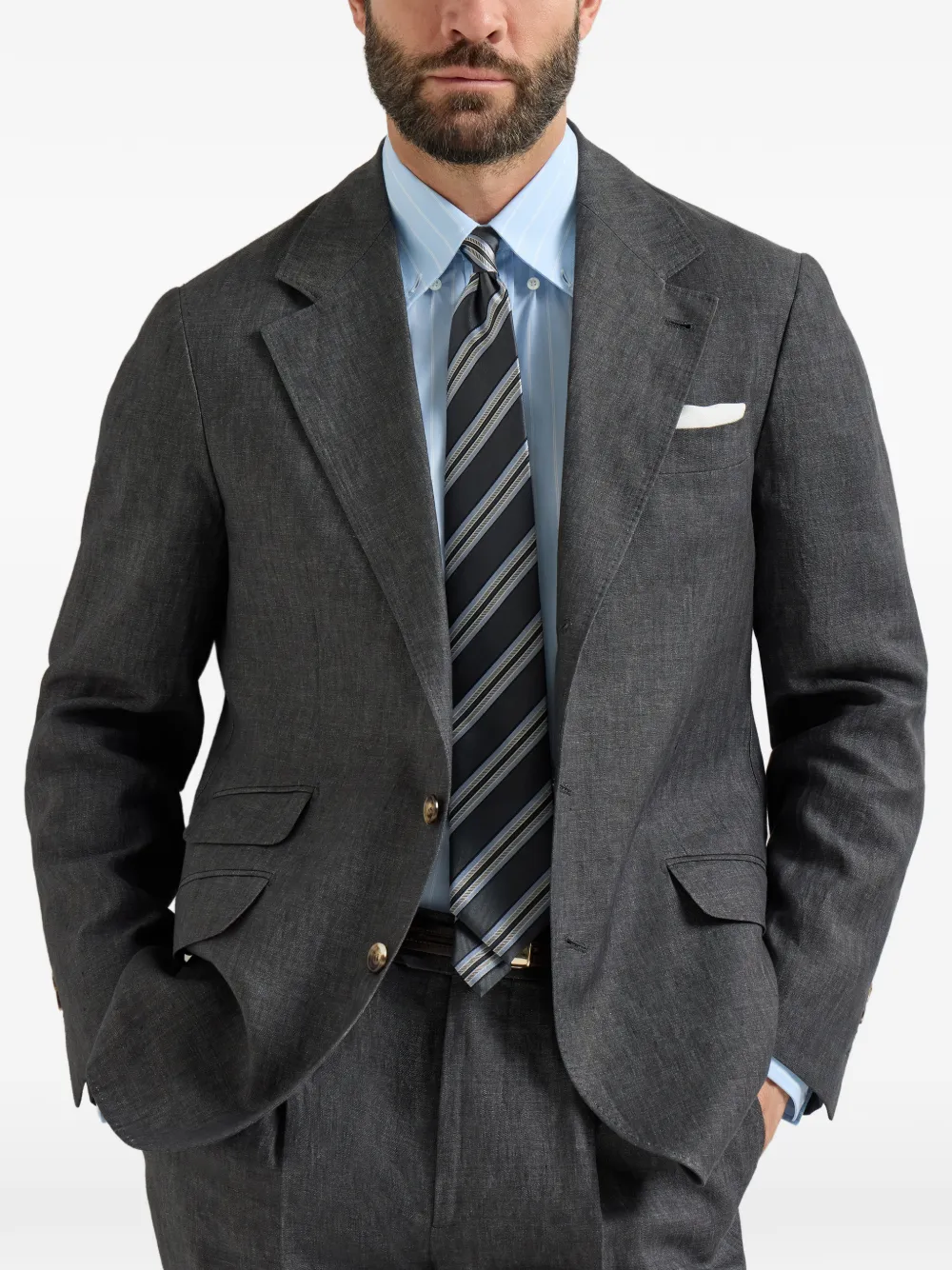 Brunello Cucinelli Délave linnen blazer Grijs