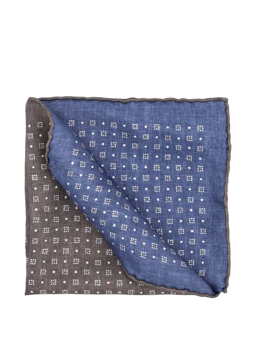Brunello Cucinelli silk patterned pocket square | Brown | Image 1