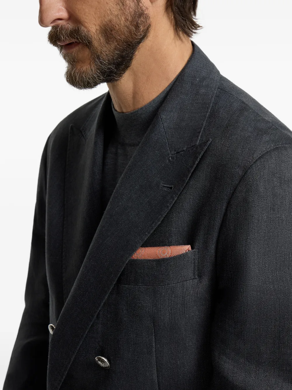  Brunello Cucinelli Medallion-print Silk Pocket Square - Red 