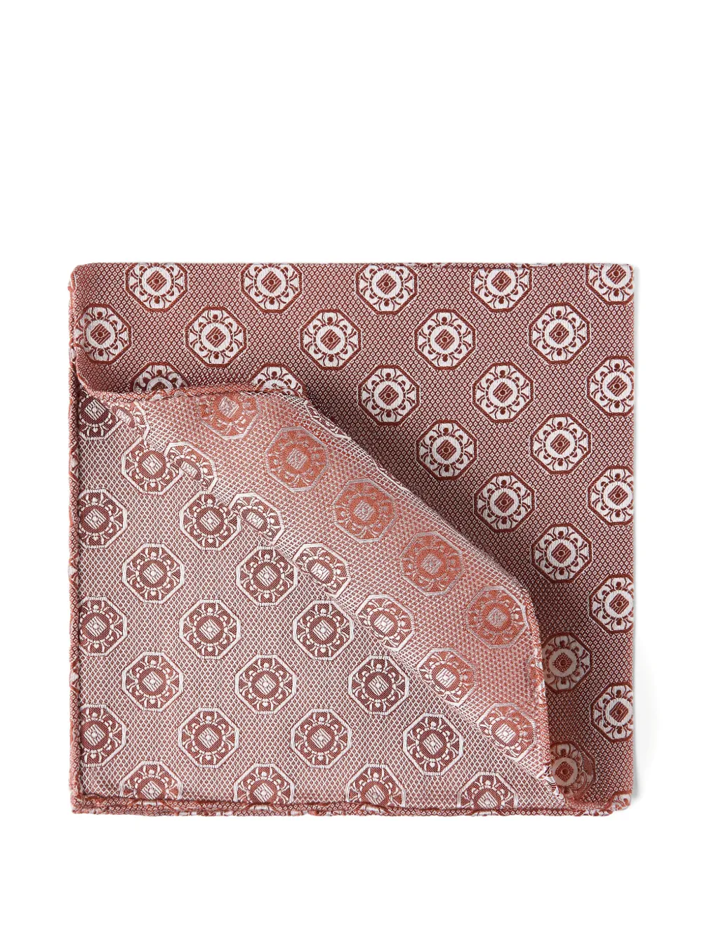Brunello Cucinelli medallion-print silk pocket square - Rosso