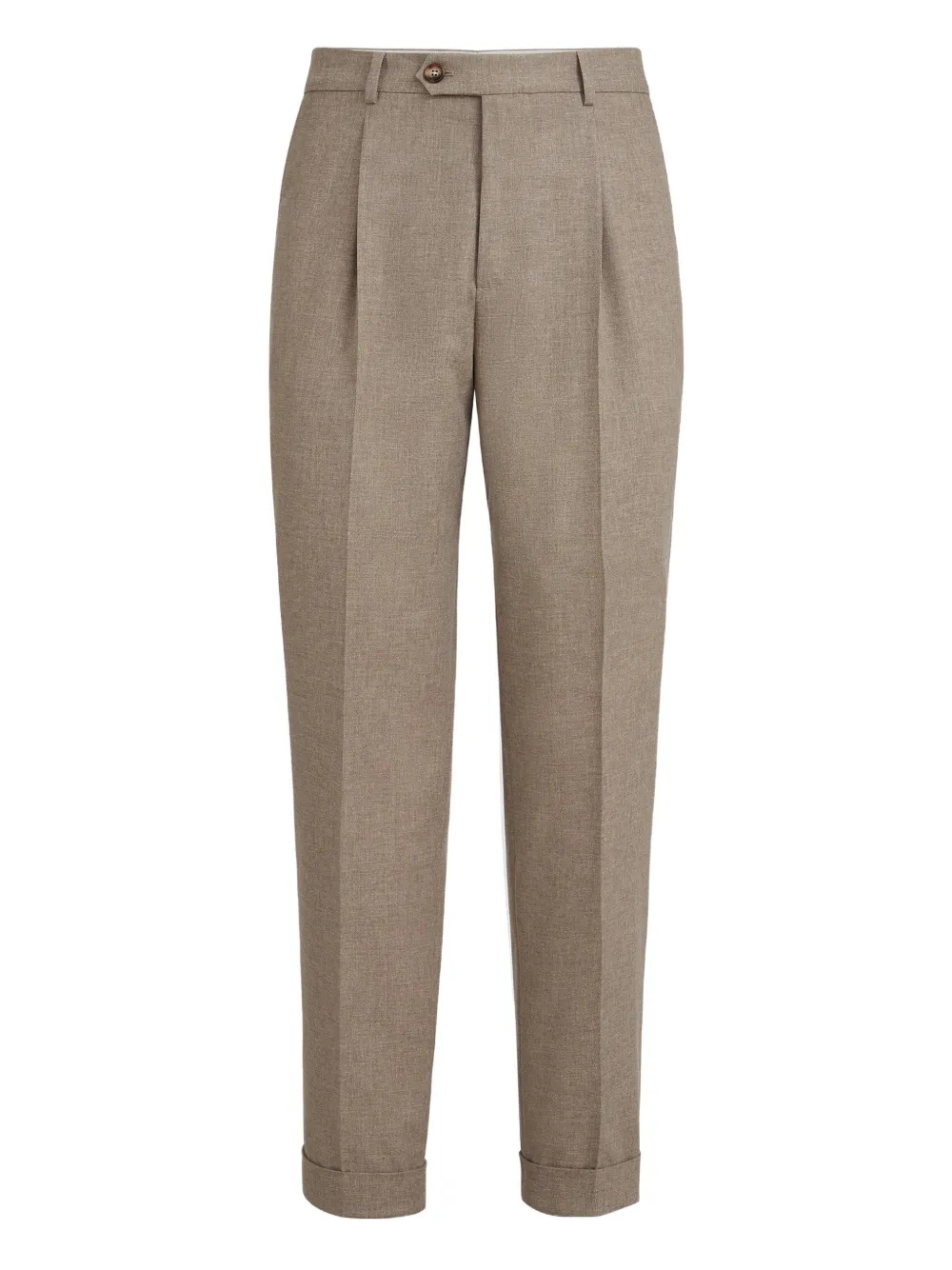 Brunello Cucinelli mouliné pleated trousers | Brown | Image 1
