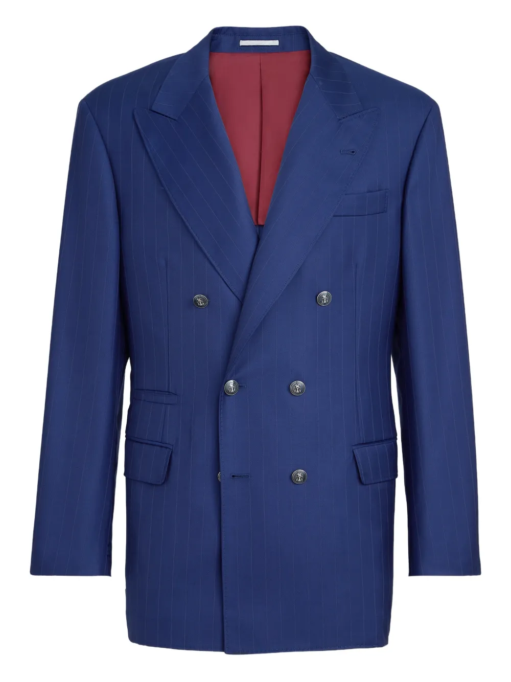 Brunello Cucinelli Gestreiftes Sakko - Blau