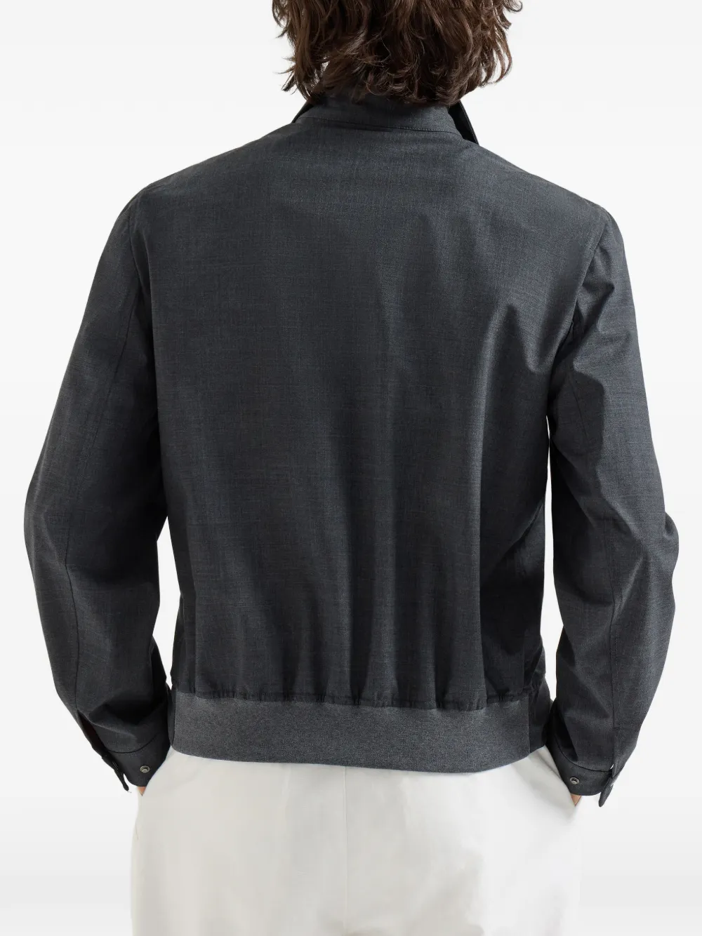 Brunello Cucinelli Scheerwollen fresco jack Grijs