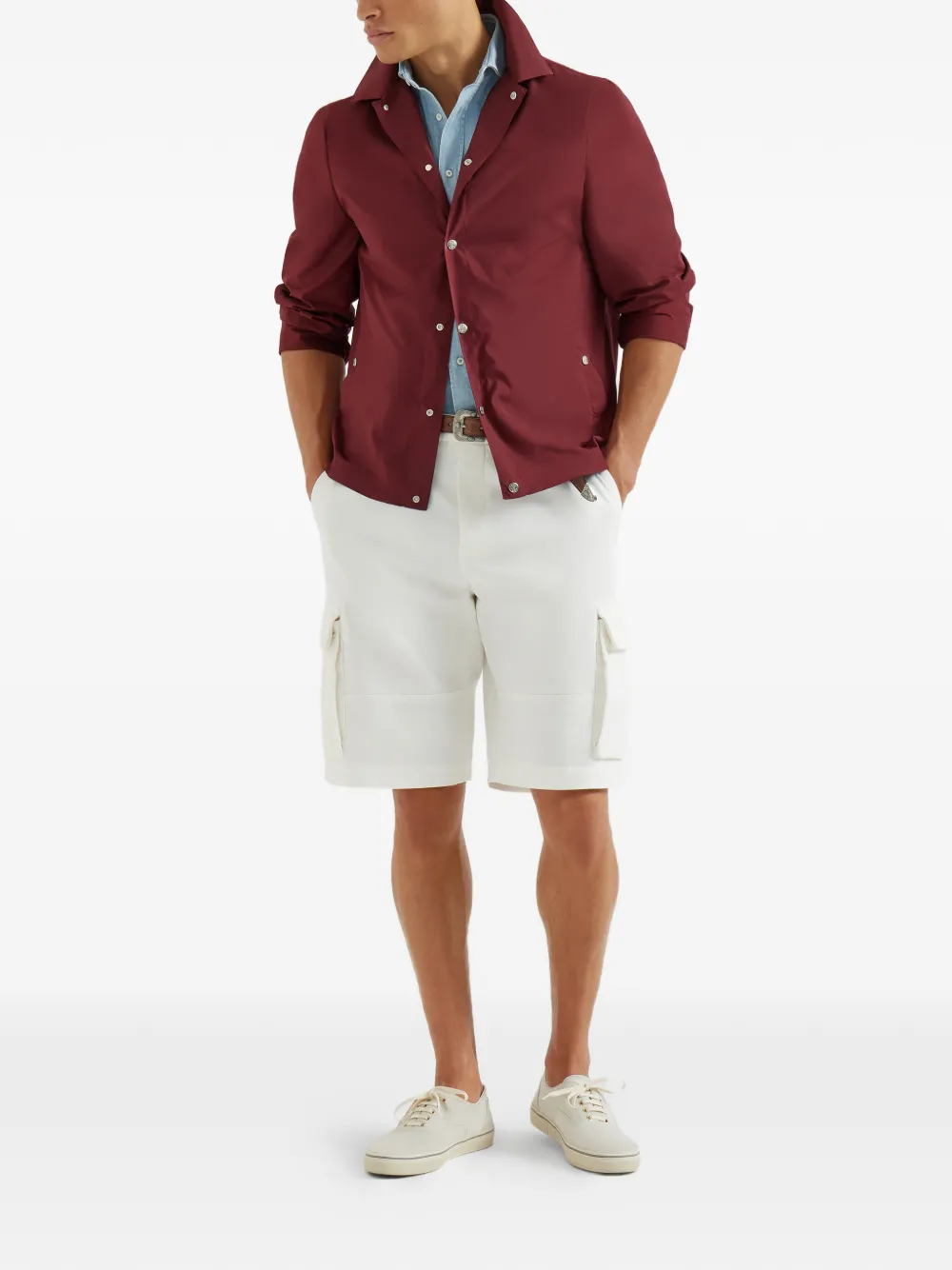 Brunello Cucinelli Giacca con bottoni - Rosso