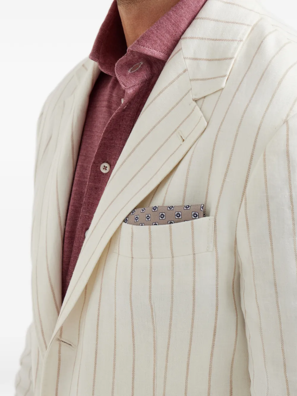  Brunello Cucinelli Patterned Pocket Square - Brown 