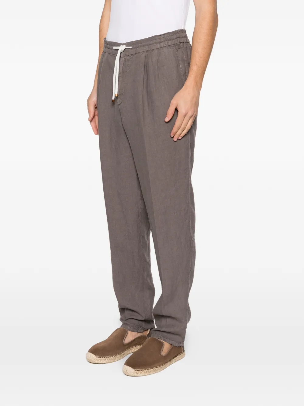  Brunello Cucinelli Drawstring-fastening Pleated Trousers - C6046 Hazelnut 