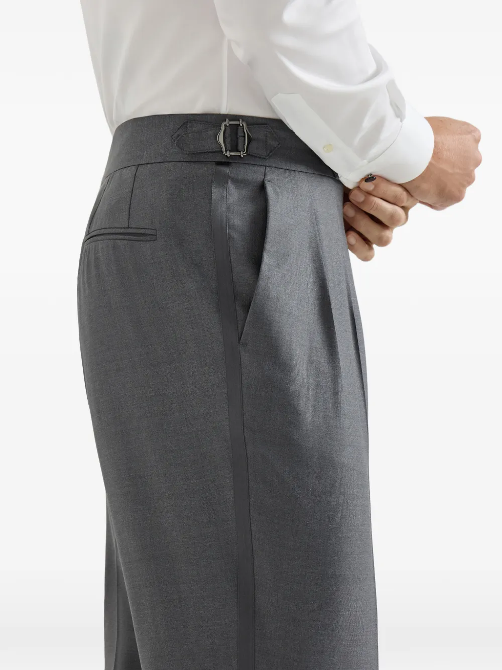 Brunello Cucinelli Broek met dubbele plooi Grijs