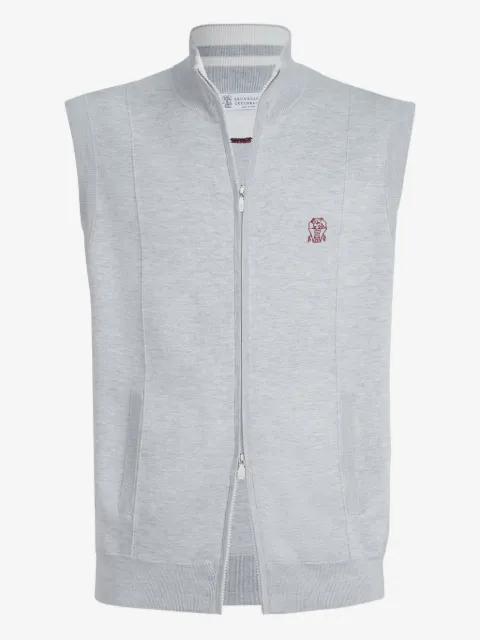 Brunello Cucinelli logo-detail zipped vest