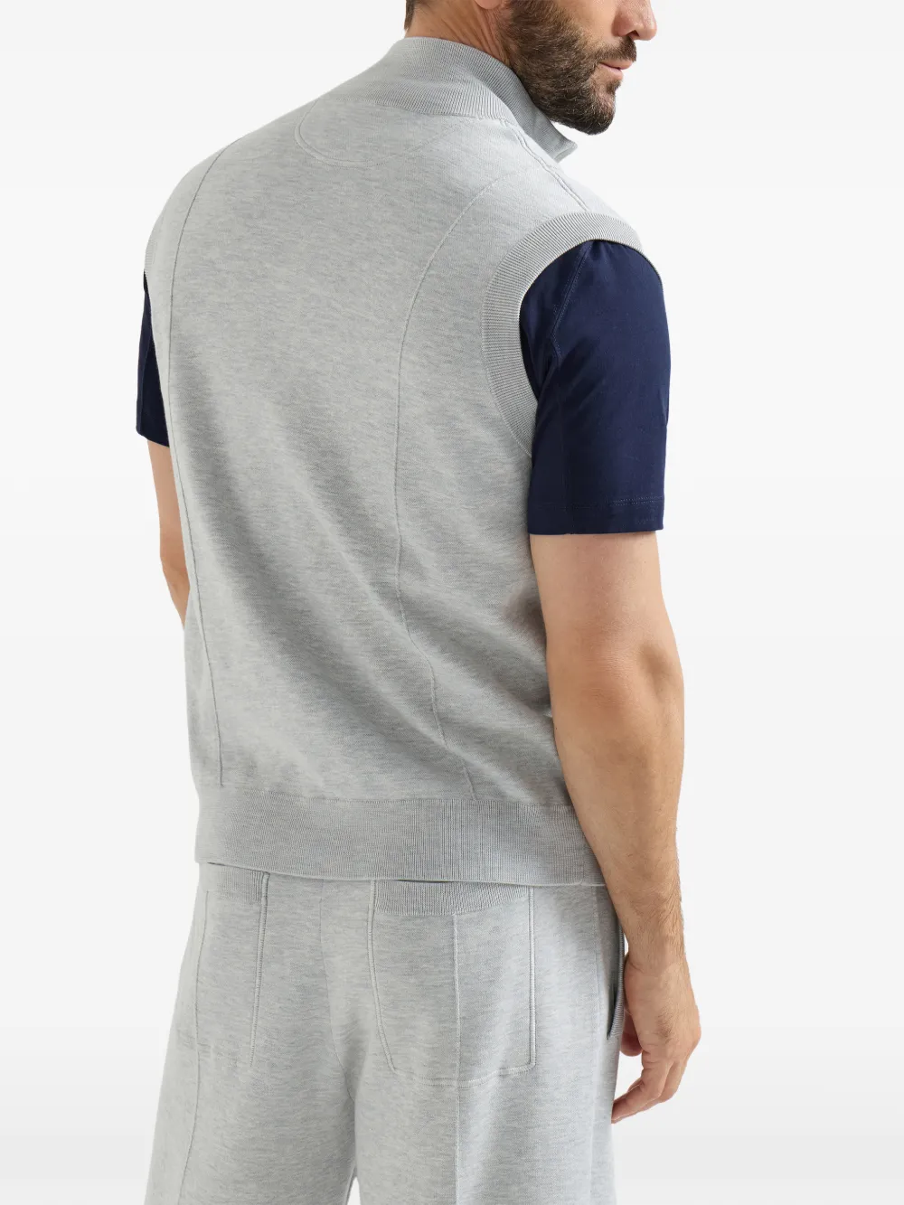 Brunello Cucinelli Spencer met logodetail en rits Grijs