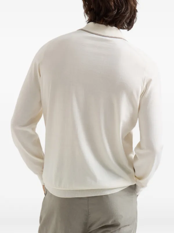 Brunello Cucinelli ニット ポロシャツ | ホワイト | FARFETCH JP