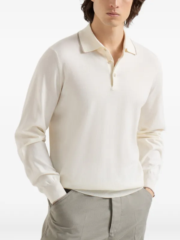 Brunello Cucinelli ニット ポロシャツ | ホワイト | FARFETCH JP
