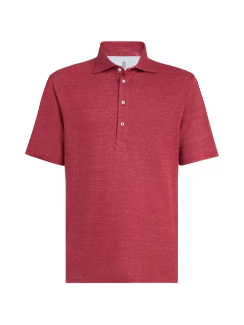 Brunello Cucinelli point-collar mélange polo shirt