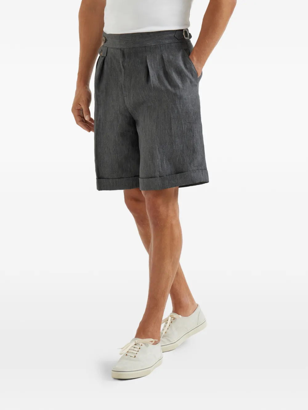 Brunello Cucinelli Geplooide shorts Grijs