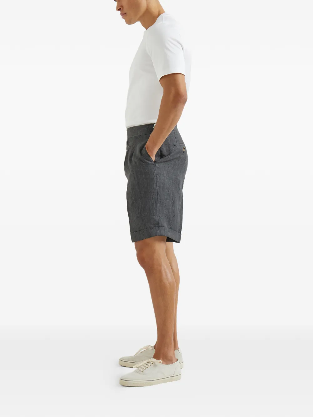  Brunello Cucinelli Double-pleat Shorts - Grey 