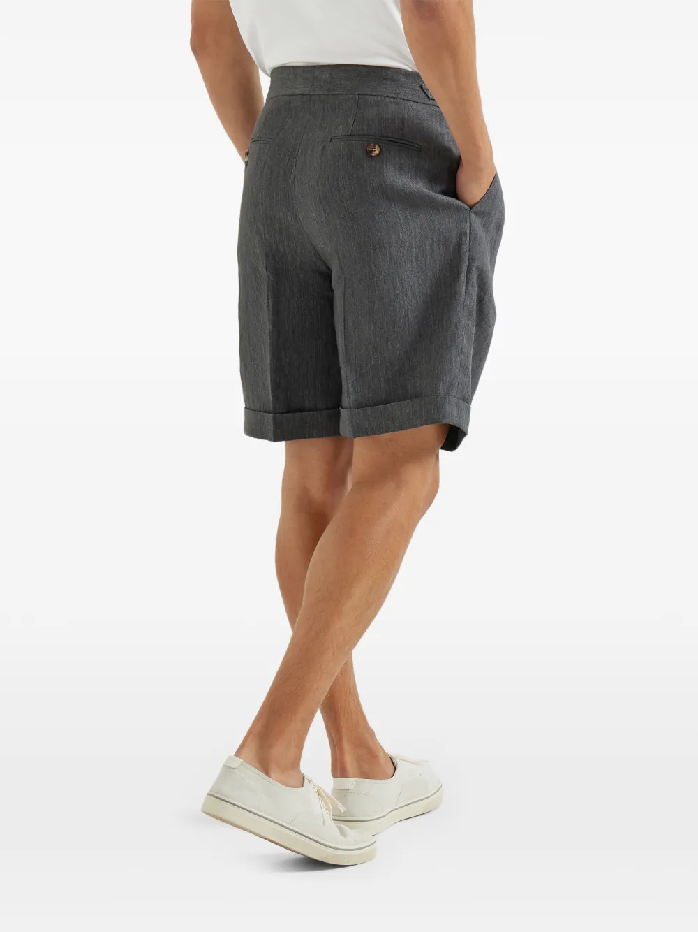 Brunello Cucinelli Geplooide shorts Grijs