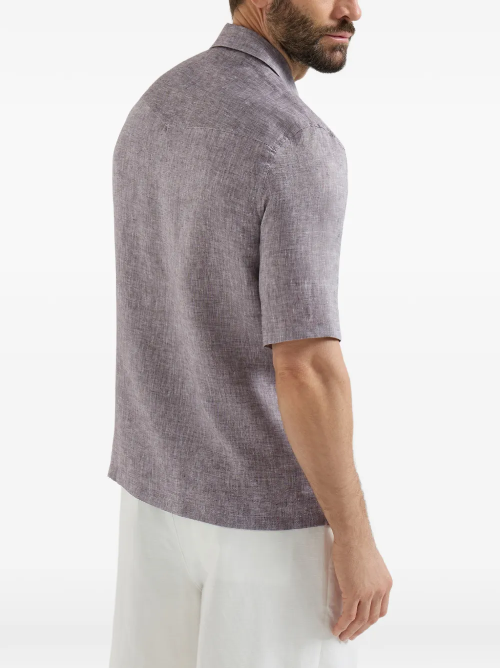 Camp-Collar Short-Sleeve Shirt