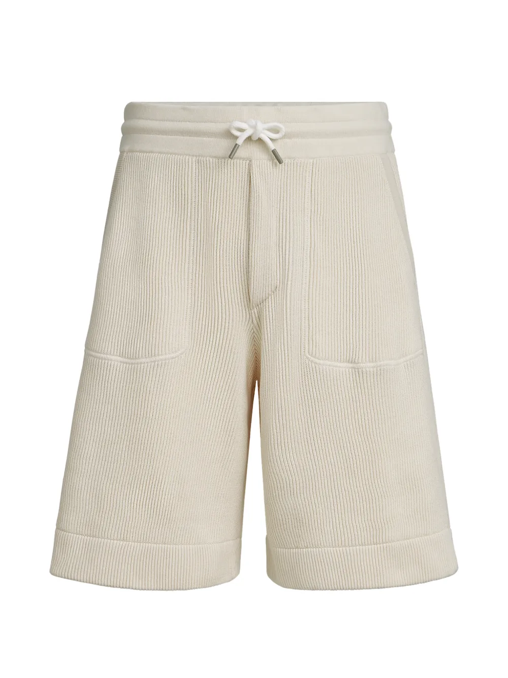 Brunello Cucinelli Baumwoll-Bermudas aus englischem Rippstrick - Nude