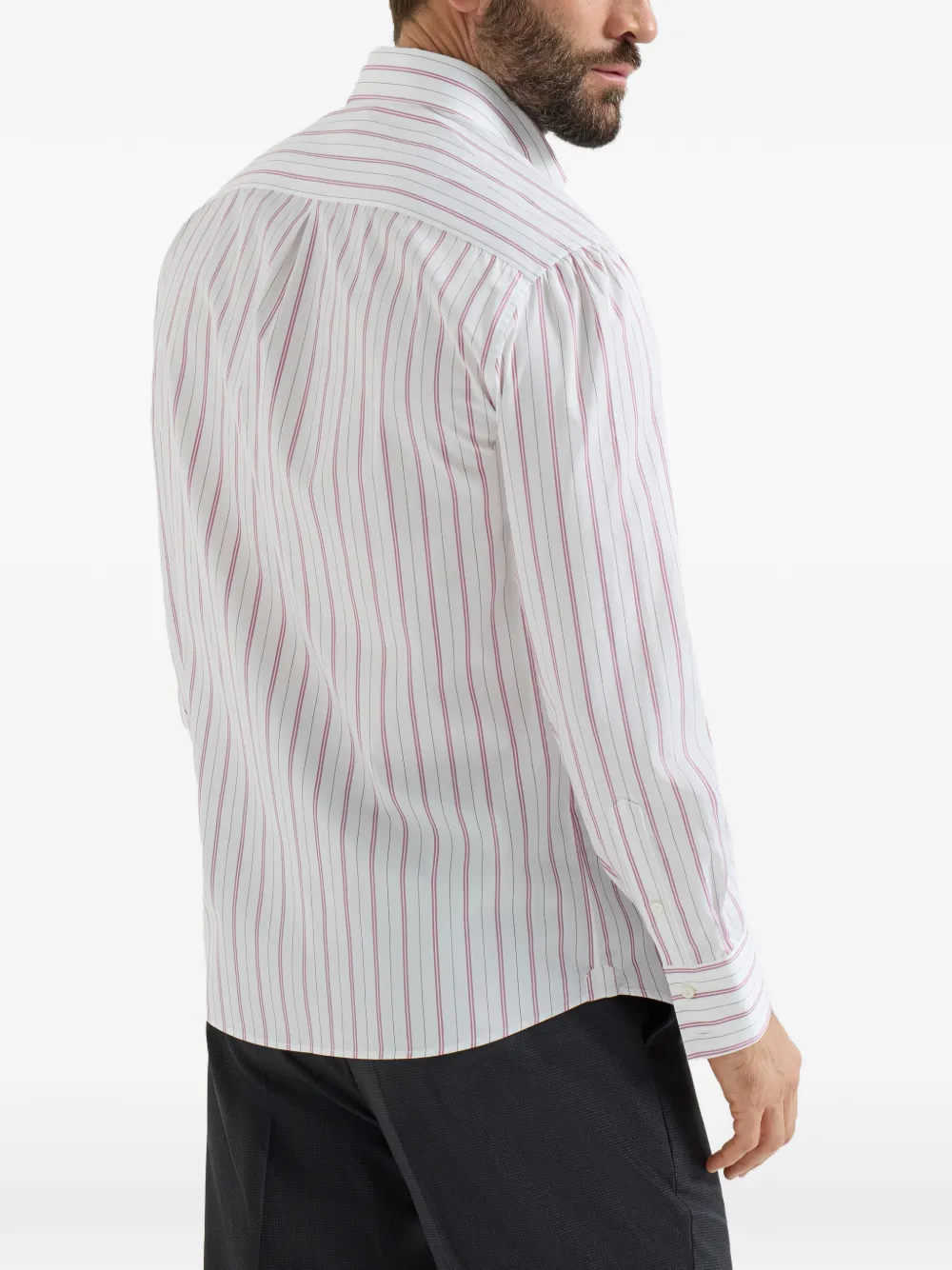 Brunello Cucinelli Gestreept button-down overhemd Wit