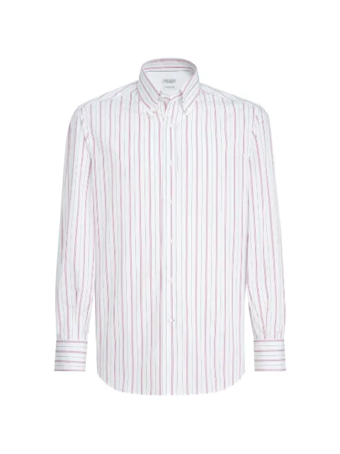 Brunello Cucinelli stripe-pattern button-down collar shirt