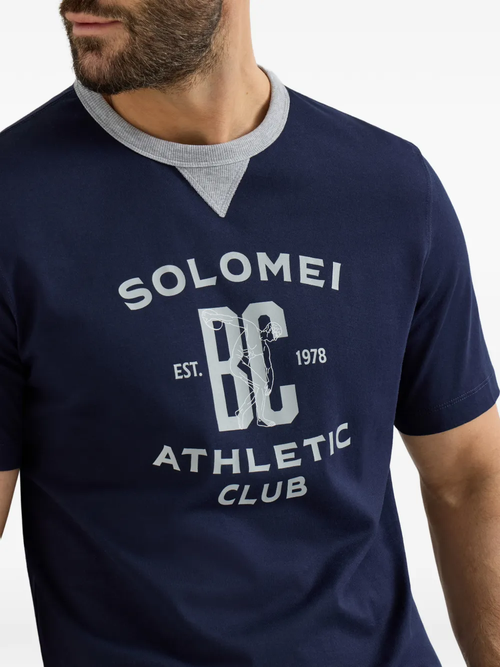 Brunello Cucinelli Katoenen jersey T-shirt met print Blauw