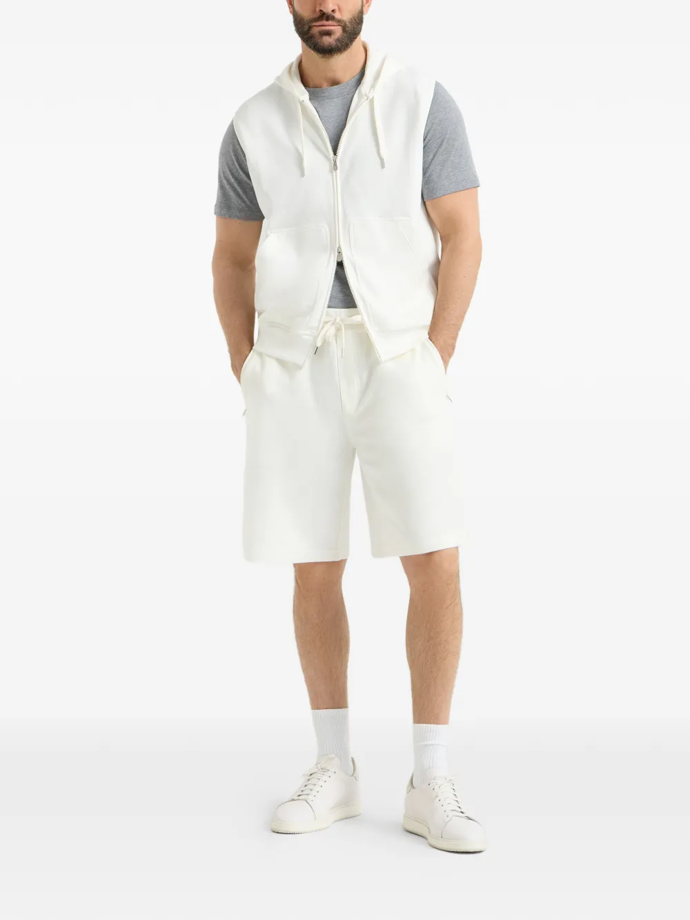Brunello Cucinelli drawstring zip-pocket shorts | Track & Running Shorts | Image 2