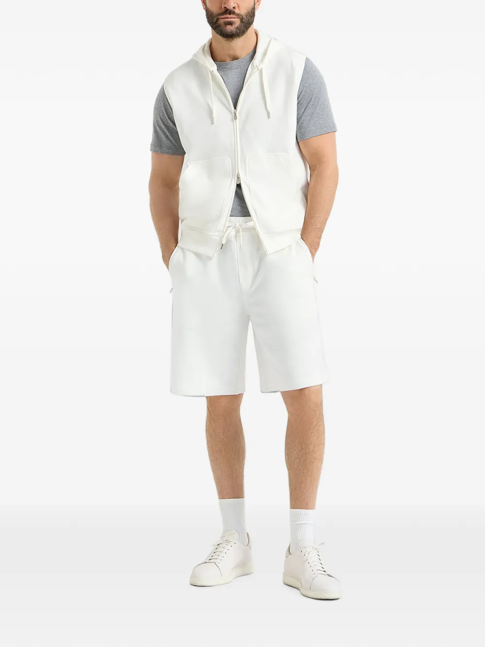 Brunello Cucinelli Shorts met trekkoord en ritszak Wit