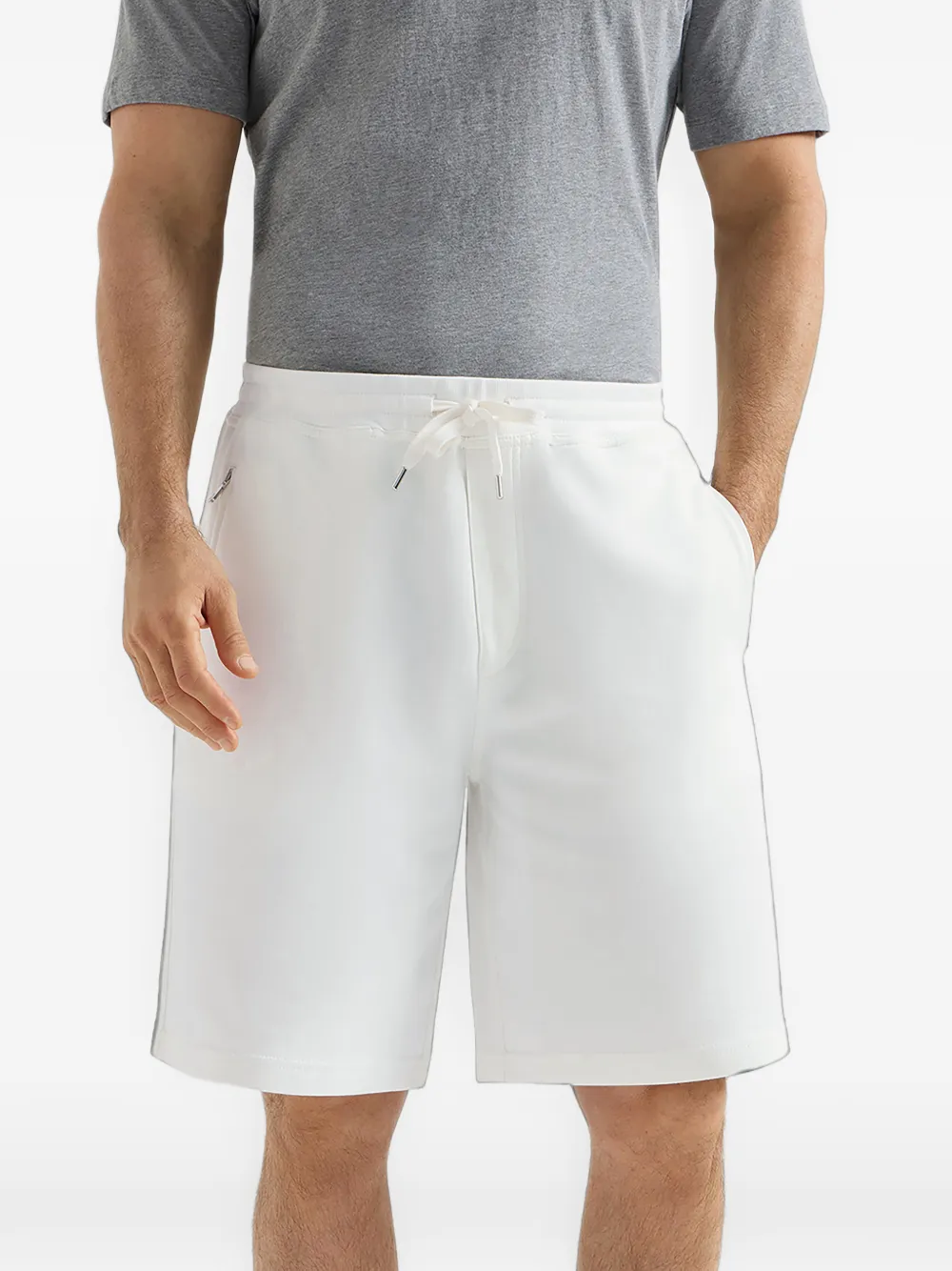 Brunello Cucinelli Shorts met trekkoord en ritszak Wit