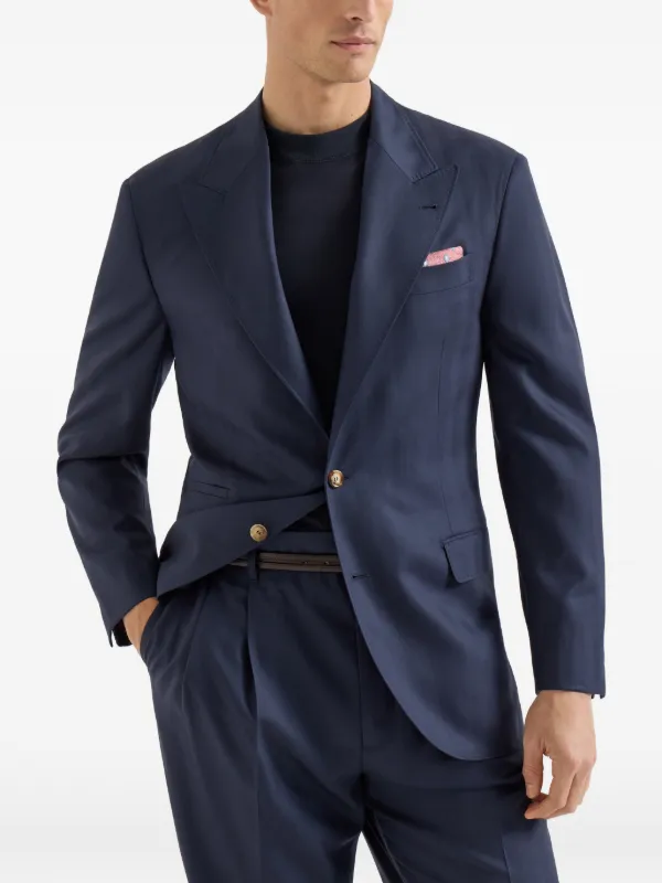 Brunello Cucinelli バージンウール シェブロン テーラードジャケット