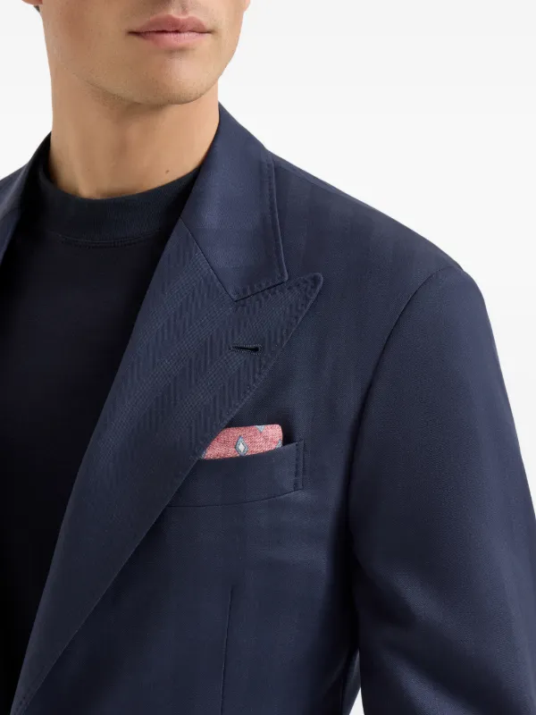 Brunello Cucinelli バージンウール シェブロン テーラードジャケット