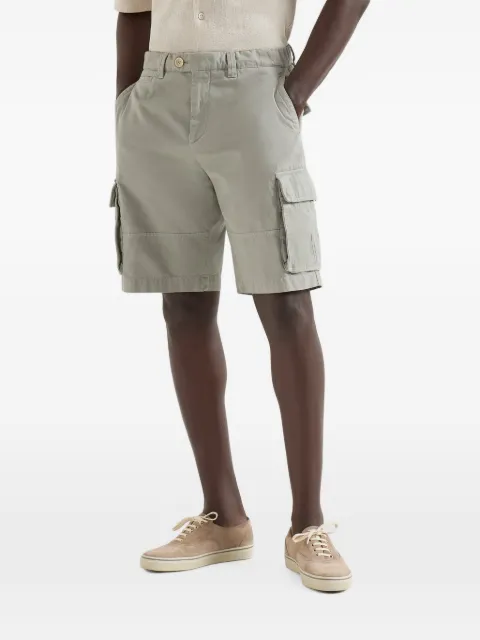 Brunello Cucinelli garment-dyed Bermuda shorts in twisted cotton gabardine with cargo pockets