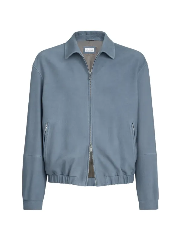 Brunello Cucinelli ヌバックジャケット | ブルー | FARFETCH JP
