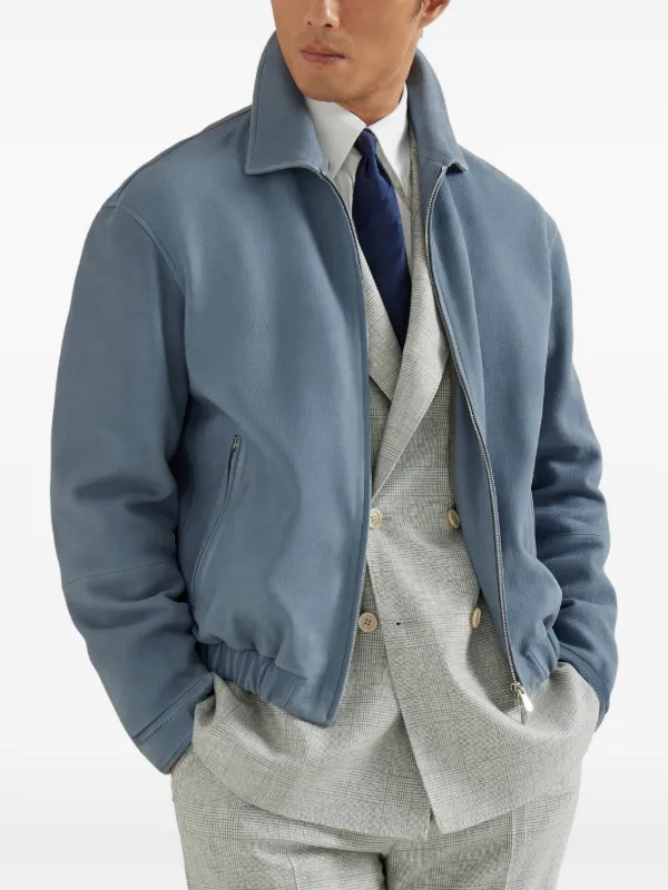 d*7様 BRUNELLO CUCINELLI ジャケット 6 Brunello Cucinelli ヌバックジャケット | ブルー | FARFETCH JP