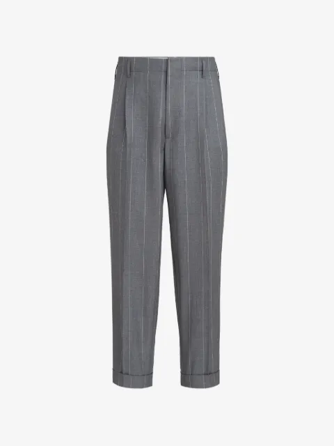 Brunello Cucinelli virgin wool chalk stripe trousers with double pleats